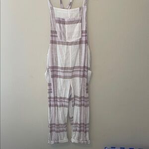 Plaid Jumpsuit in Purple and White